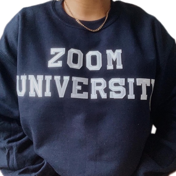 navy blue “ZOOM University” crewneck sweatshirt | reseller family merch 💙 - Picture 3 of 4